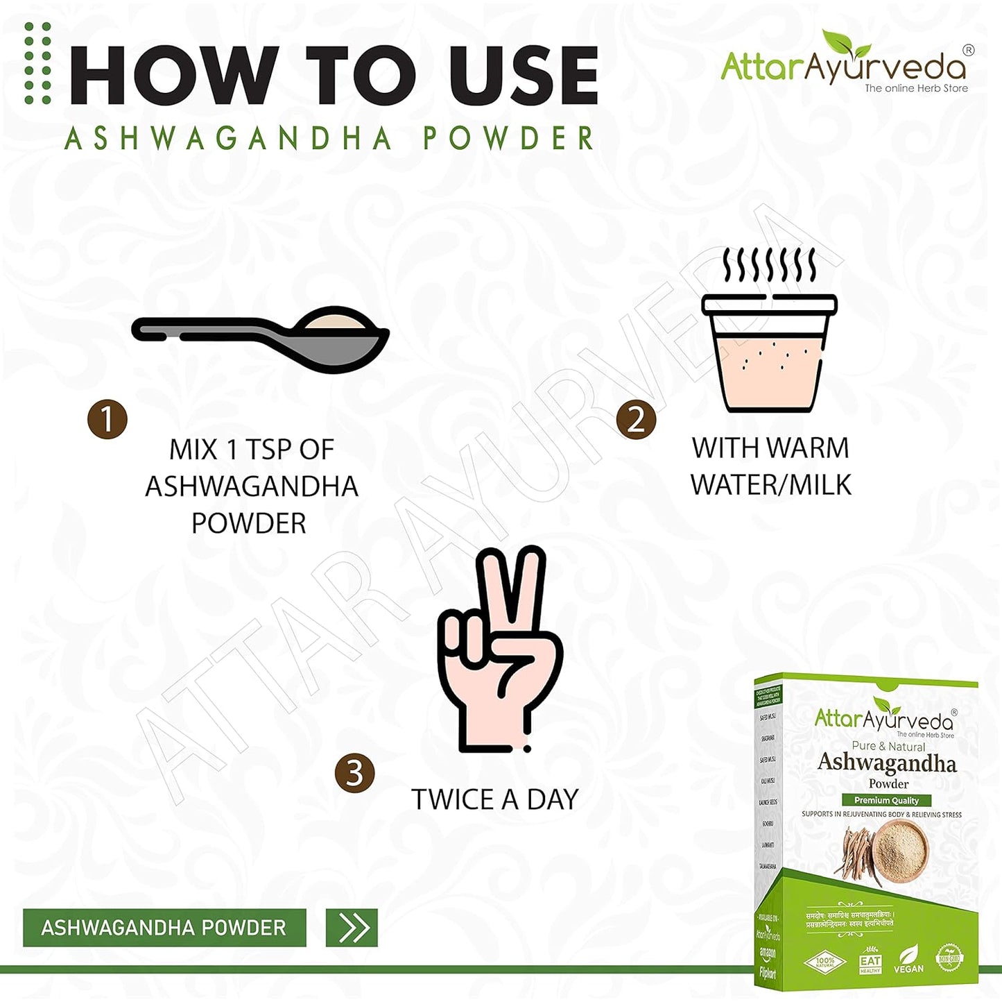 Attar Ayurveda Ashwagandha powder (250g) | Withania Somnifera