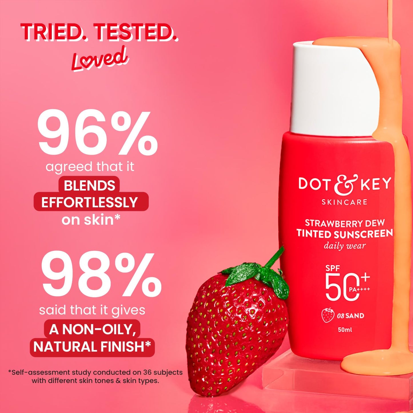 Dot & Key Strawberry Dew Tinted Sunscreen SPF 50+ Pa++++ - 03 Sand, 50 ml