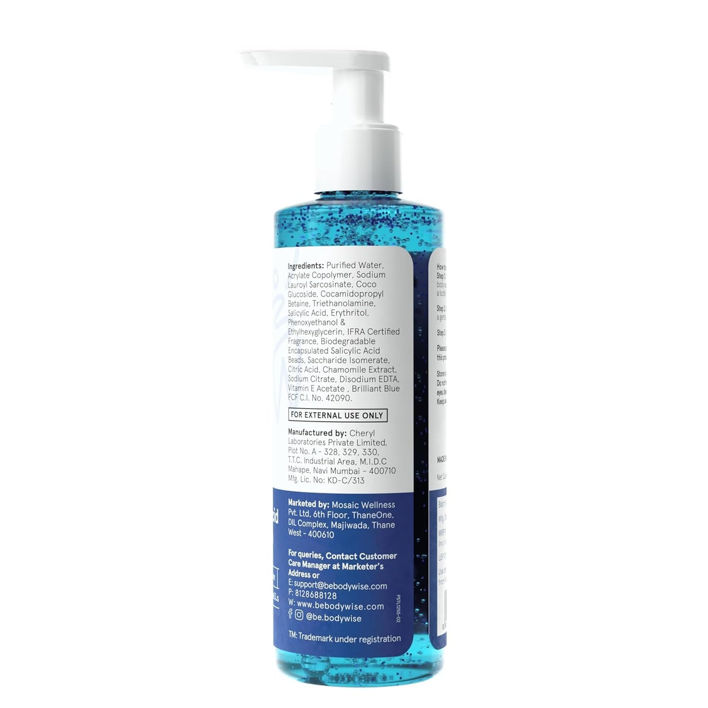 Be Bodywise 1% Salicylic Acid Body Wash | Helps to Prevent Body Acne & Cleanse Skin | Paraben and SLS free - 750ml , Pack of 3