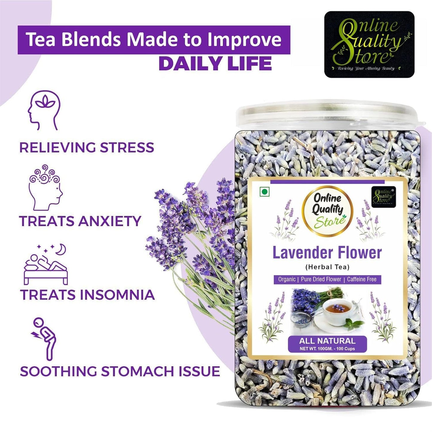 Online Quality Store Lavender Flower Tea -100 gm