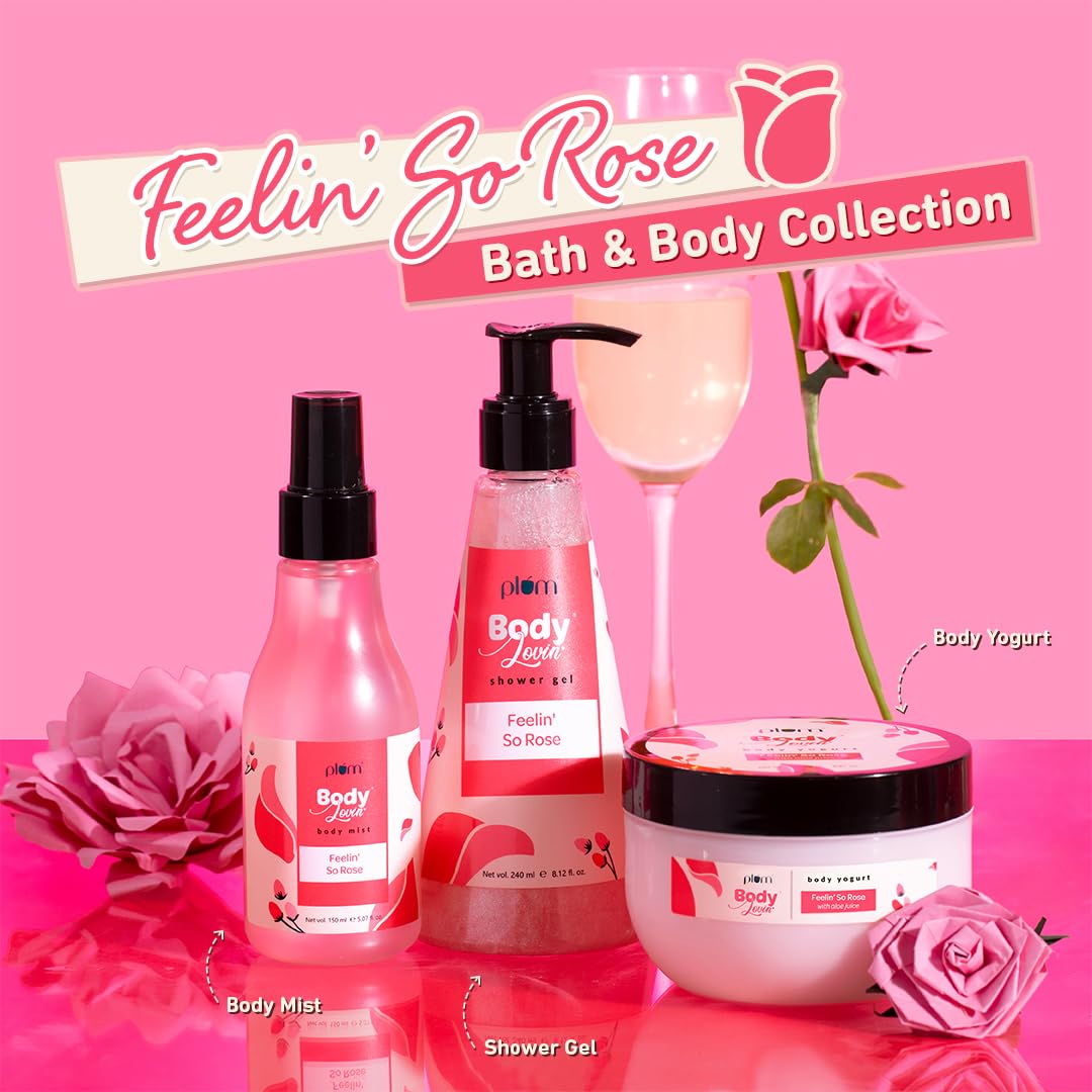 Plum BodyLovin' Feelin' So Rose Shower Gel | | Long Lasting Musky Rose Fragrance , 240 ml