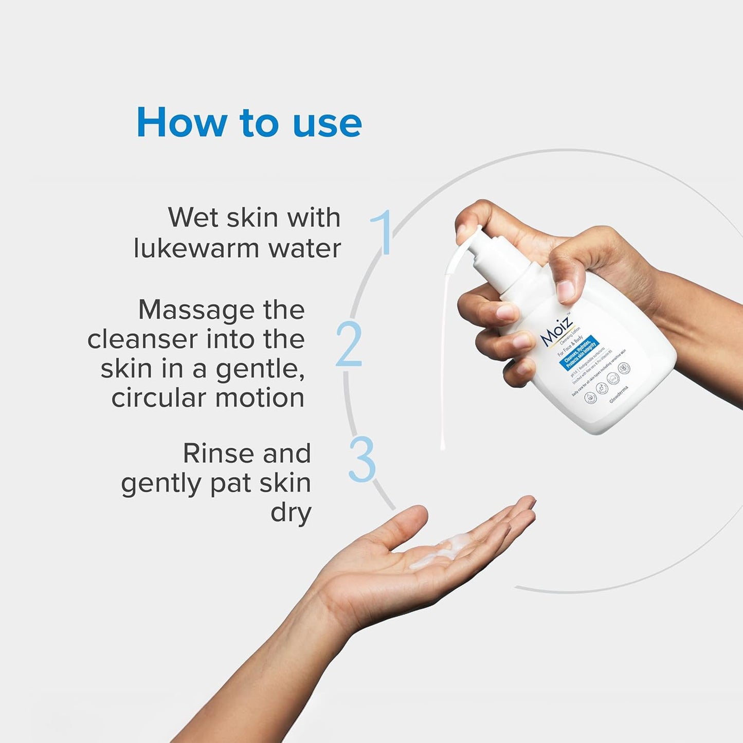 Moiz Cleansing Lotion, Face & Body Cleanser, pH 5.6, 400 ml