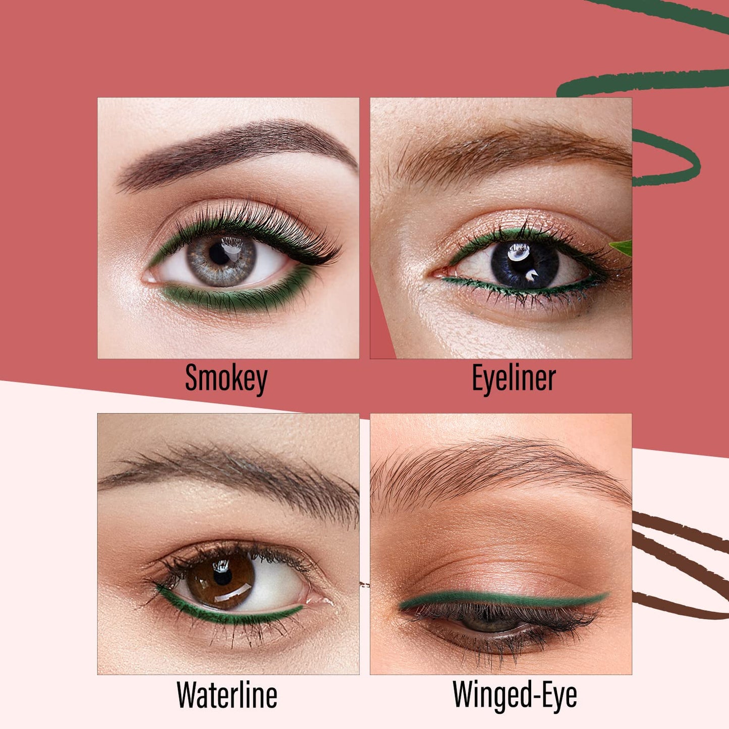 FACESCANADA Magneteyes Color Kajal Pencil - Green Appreciation 02, 0.30G|Highly Pigmented Kohl|12 Hr Long Stay
