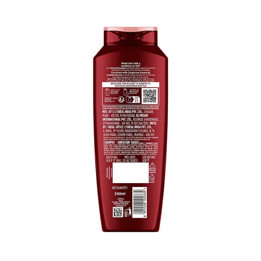 Loreal Paris Anti-Hair Fall Shampoo, Reinforcing & Nourishing, Arginine Essence and Salicylic Acid, Fall Resist 3X, 340 ml
