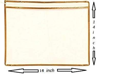 SOFLIN Set of 12 Saree Cover Set Transparent Non-woven Storage Bags with Premium Zipper Closure (Pack of 12) Plastic