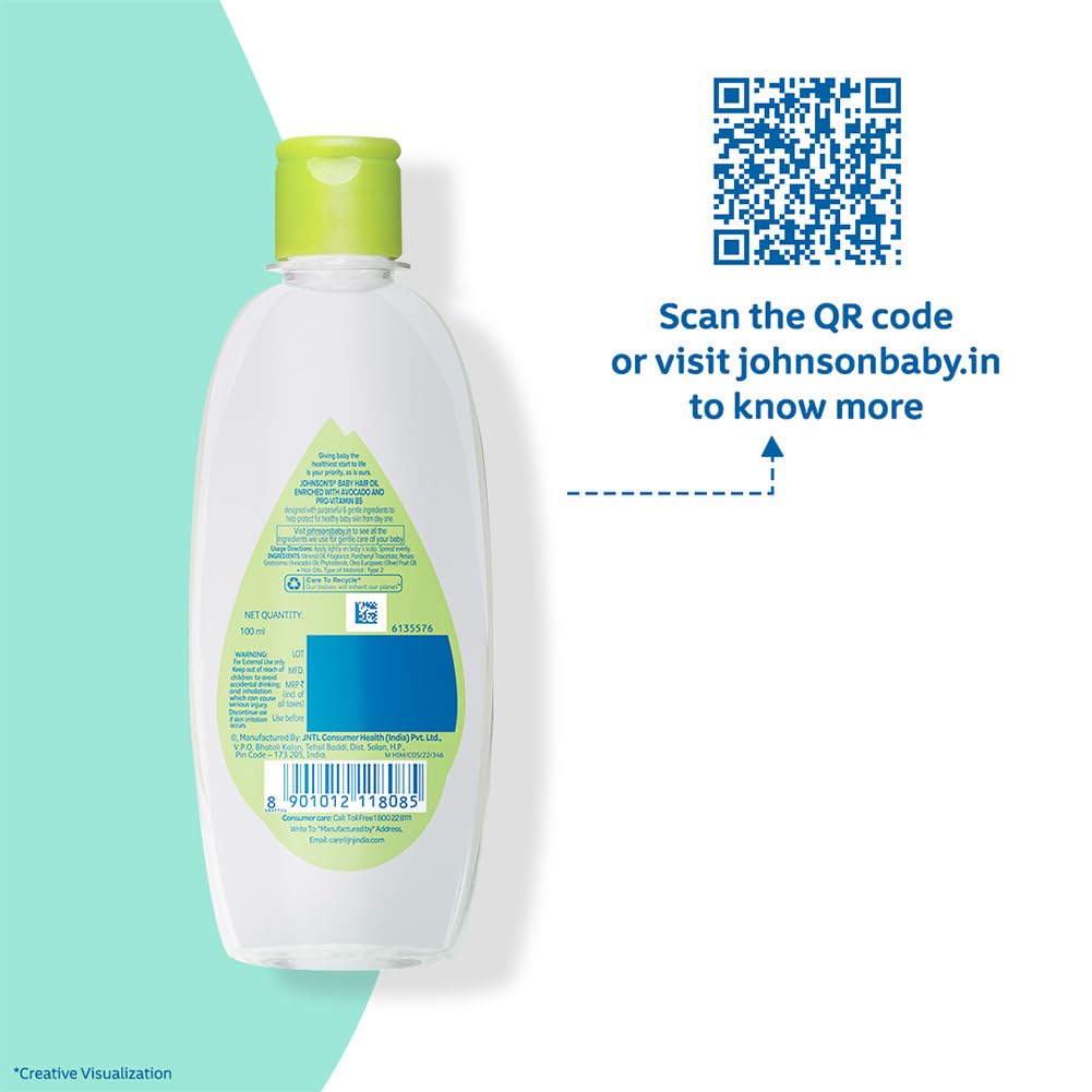 Johnson's Baby Hair Oil 200ml (Pack of 2)