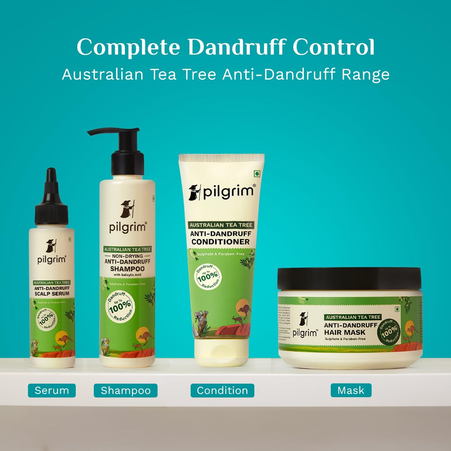 Pilgrim Australian Tea Tree Anti-Dandruff Unscented Conditioner For All Hair Type 200 millilitre | Smoothens Strands & Detangles Hair | Fights and Prevents Dandruff | For Men & Women (Pack of 1)