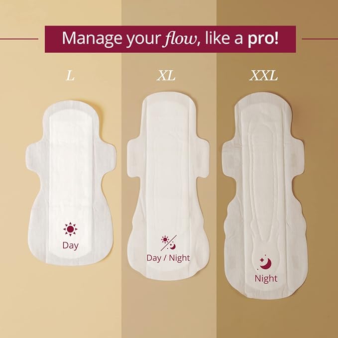 Carmesi Sanitary Pads Rash-Free Organic Large ,With Disposal Bags, 30 Pads