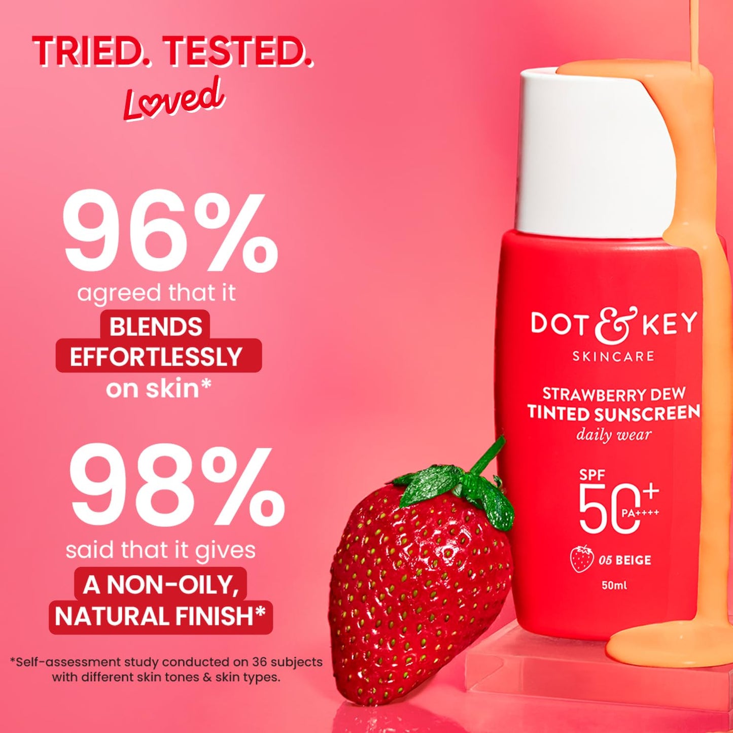 Dot & Key Strawberry Dew Tinted Sunscreen SPF 50+ Pa++++ - 05 Beige, 50 ml