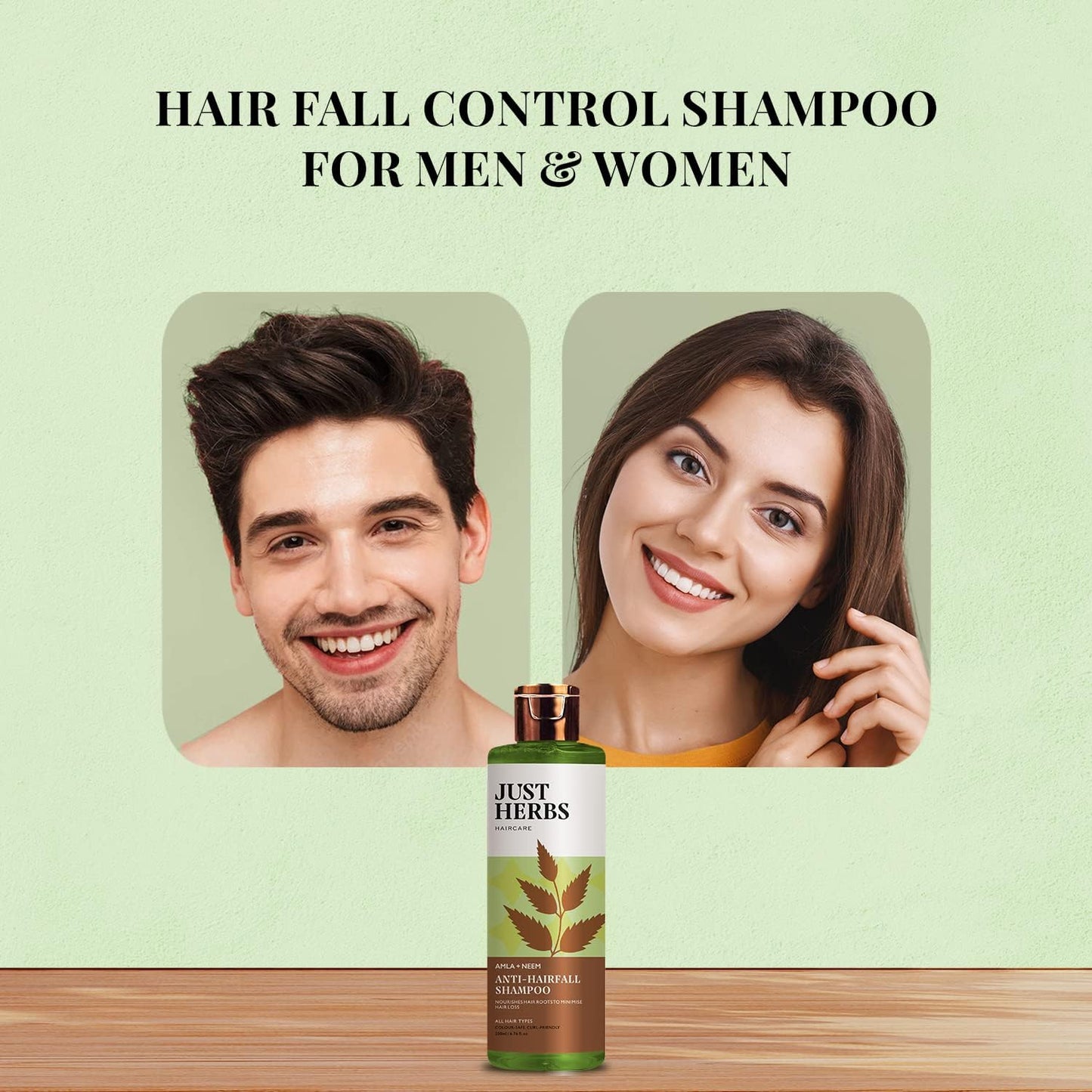 Just Herbs 8 In 1 Root Nourishing Amla Neem Hair Fall Control Shampoo, 200 ml