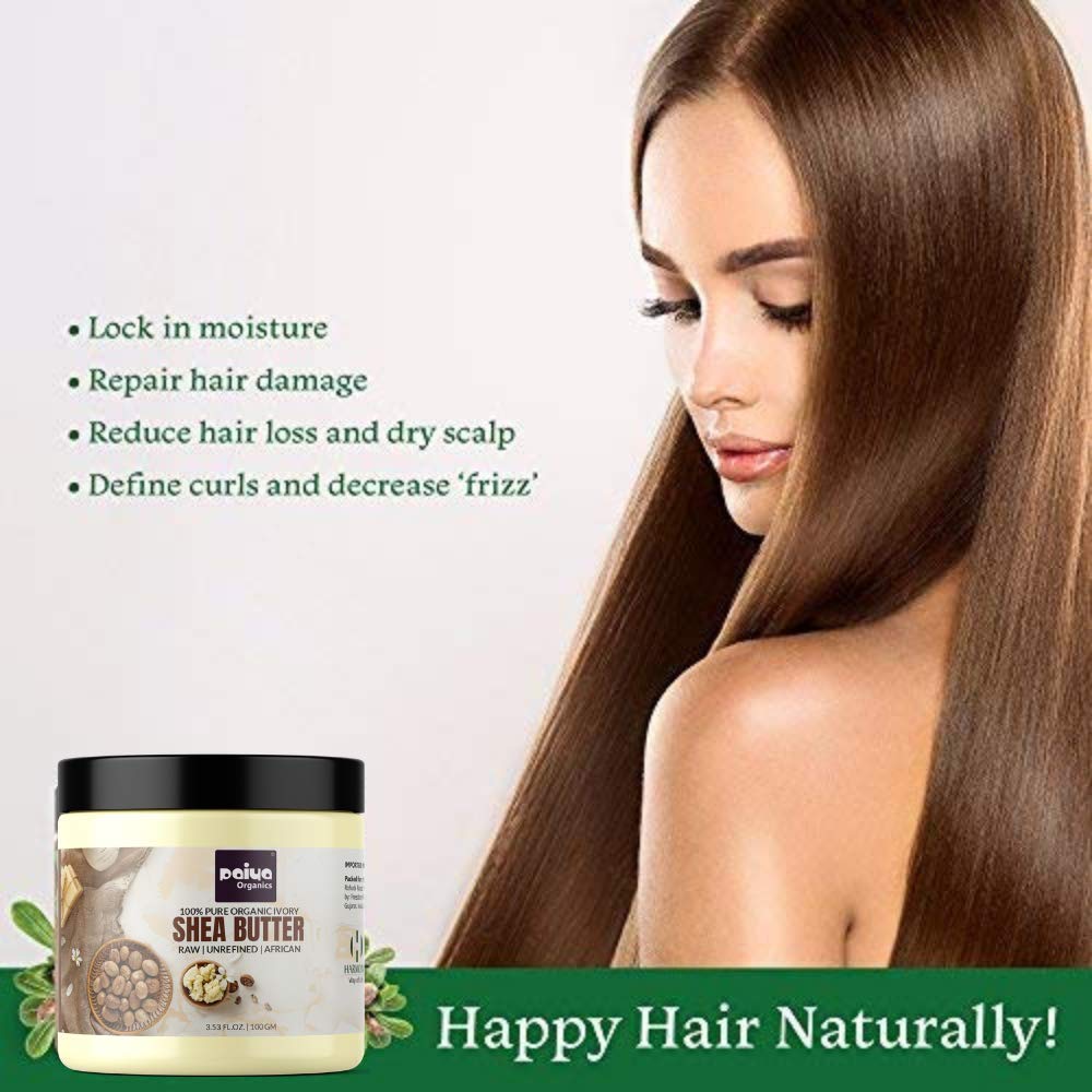 Paiya Organics Raw Unrefined Organic Shea Butter For Skin Face Hair & Stretch Marks, 200 gm