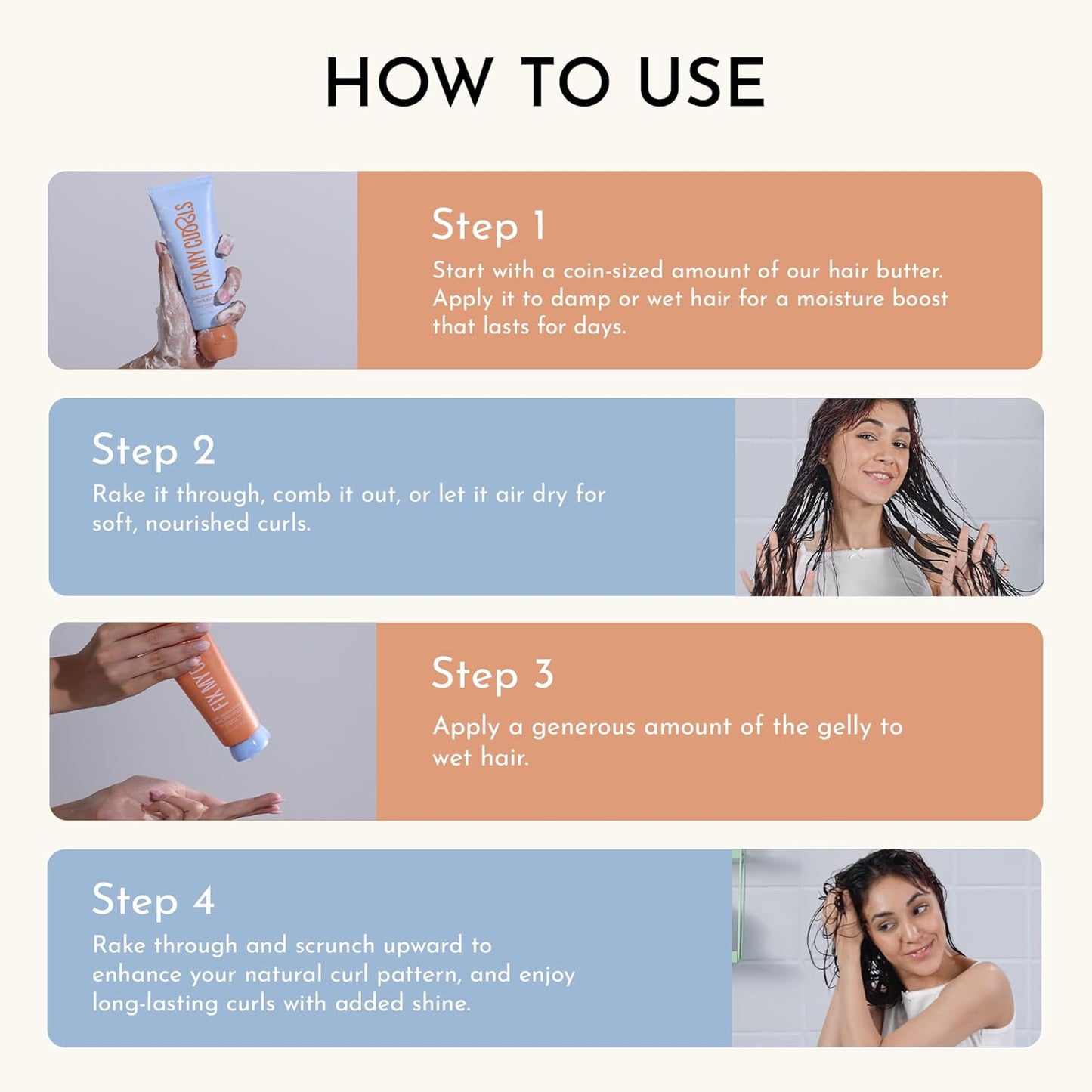 Fix My Curls Curl Quenching Moisture Styling Duo | For Curly, Wavy, Dry, Frizzy Hair| Curl Activator with Chia & Aloe Vera | Silicone Free| 100gm each