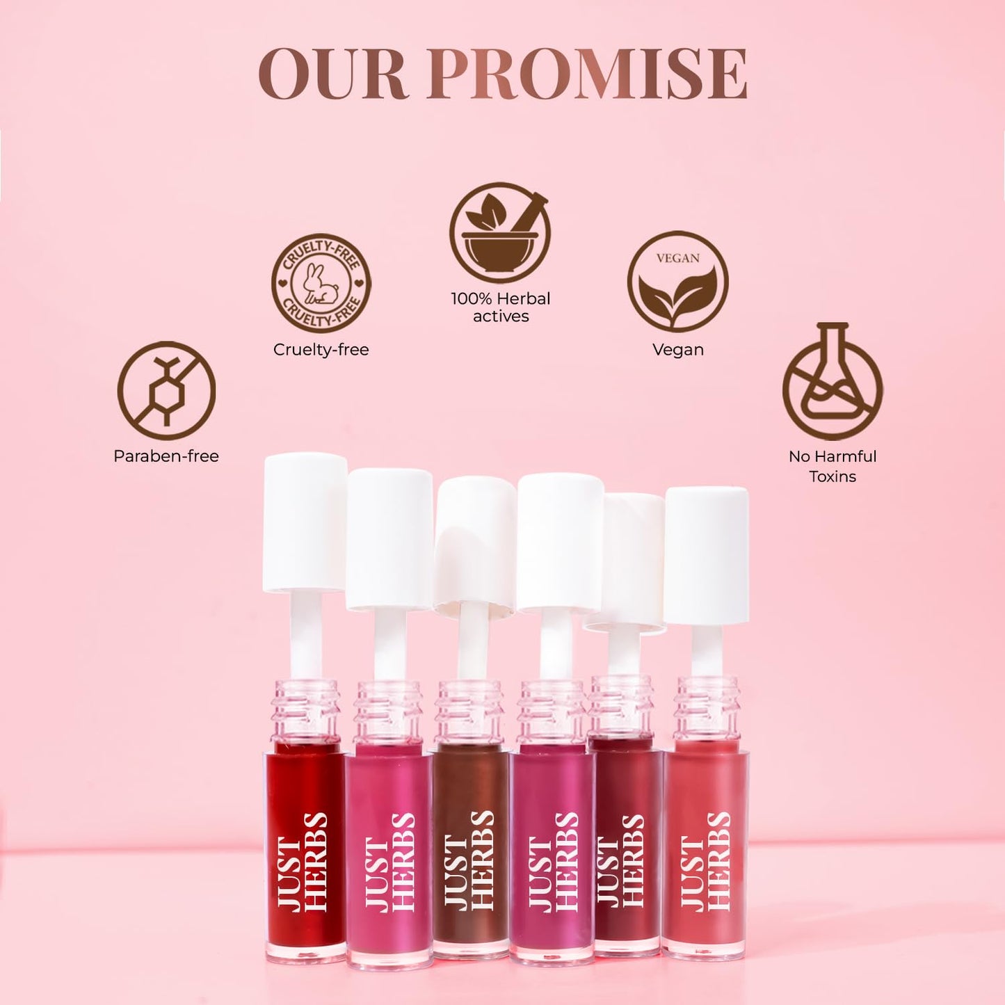 Just Herbs Ayurvedic Liquid Lipstick Kit Set of 5, Deeps & Reds, 5 ml