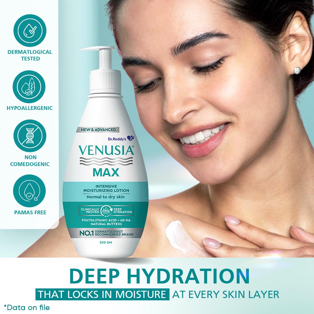 Venusia Dr. Reddy's Max Intensive Moisturizing Lotion, 500 gm