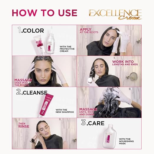 L’Oréal Paris Hair Colour, Radiant At-Home Hair Colour with up to 100% Grey Coverage, Excellence Creme, 5.32 Caramel Brown, 72ml+100g