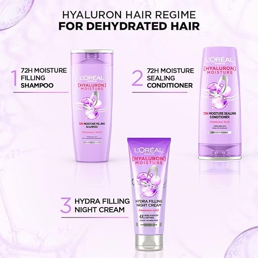 L’Oréal Paris Filling Night Cream, Leave In Hair Cream with Hyaluronic Acid, 180ml
