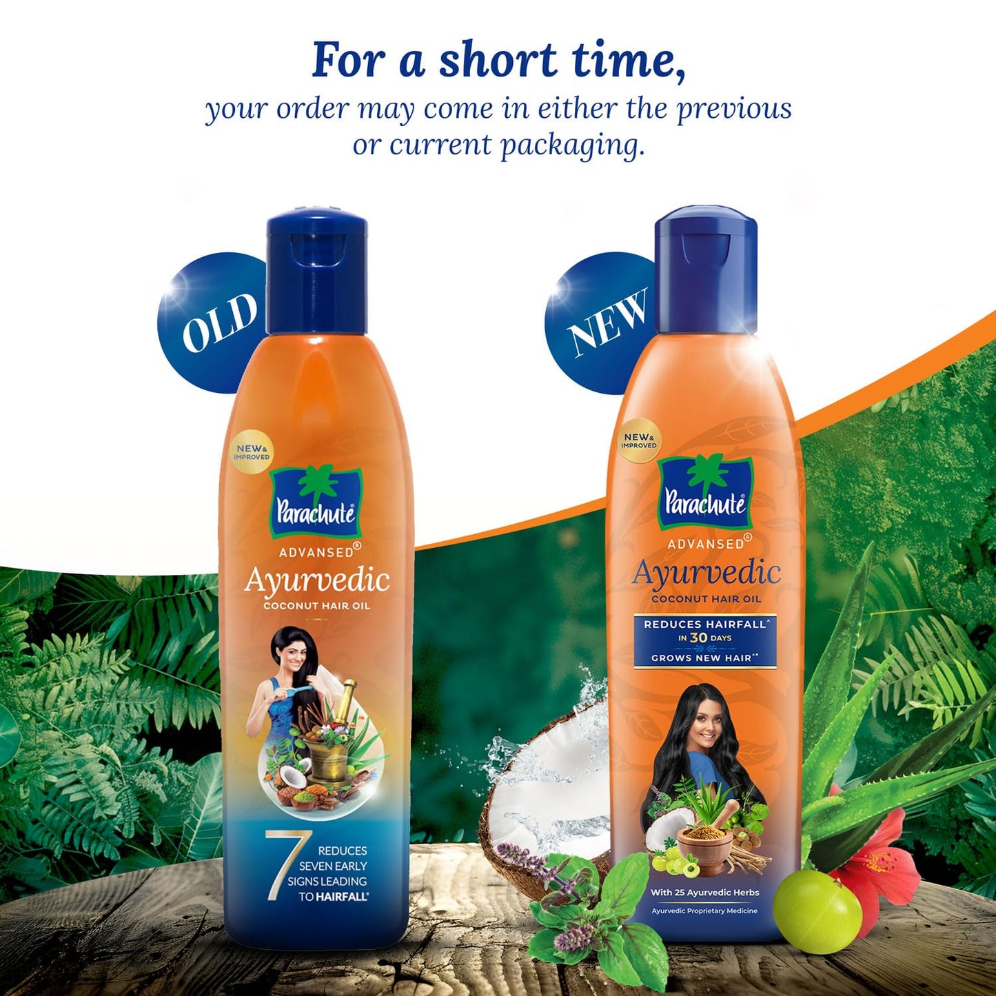 Parachute Advansed Ayurvedic Coconut Hair Oil ,25 Ayurvedic Herbs Like Amla, Neem, Bhringraj, Brahmi, Methi, 300 ml Pack of 2