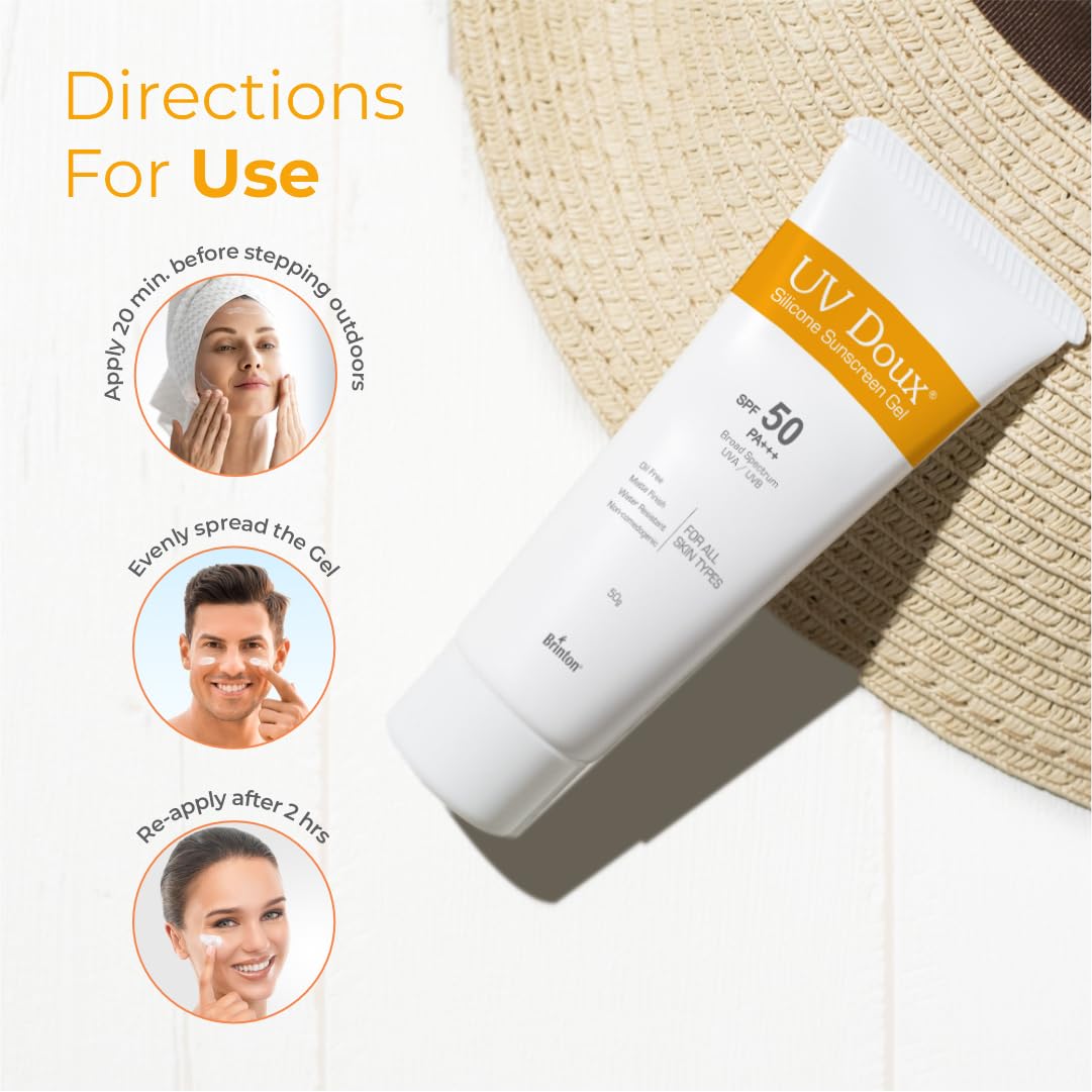 UV Doux Sunscreen Gel SPF 50 PA+++, Broad Spectrum UVA & UVB, 50 gm