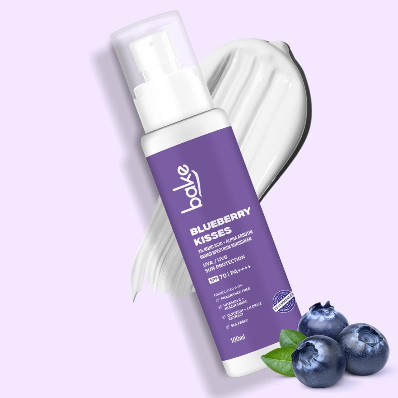 Bake 100% Mineral Water Resistant Sunscreen SPF 70 PA+++ with 2% Kojic Acid, Alpha Arbutin & Niacinamide, 100 gm