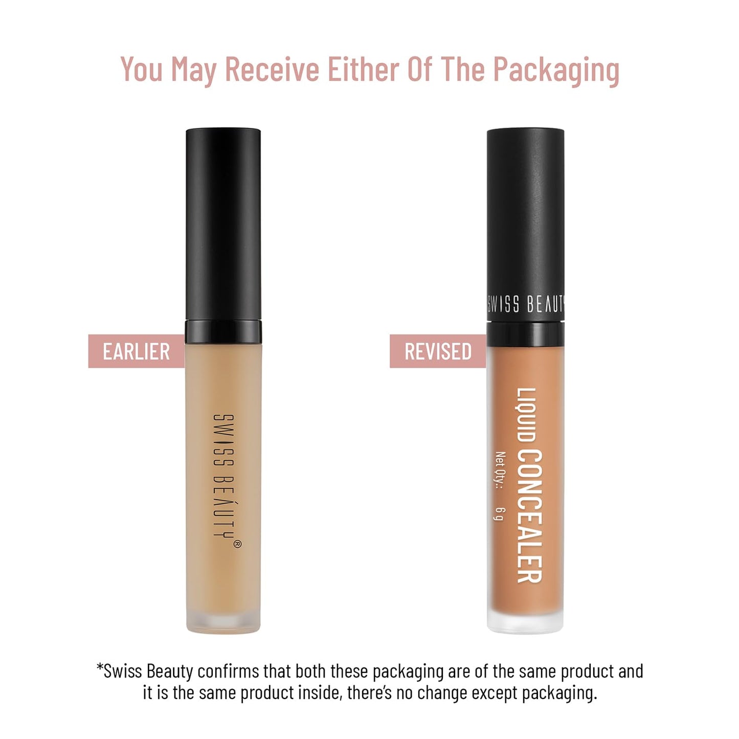 Swiss Beauty Liquid Light Weight Concealer With Full Coverage |Easily Blendable Concealer For Face Makeup With Matte Finish | Shade- Natural, 6g