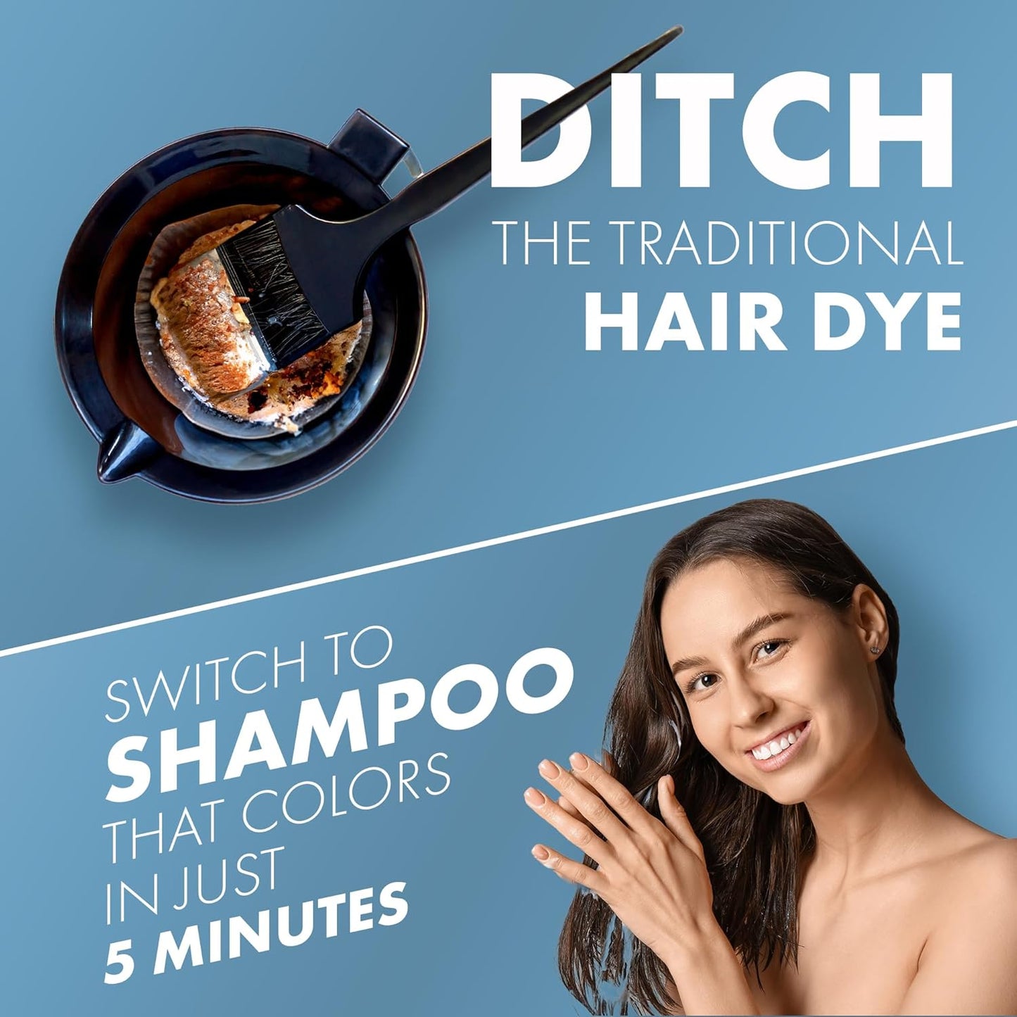 ThriveCo Natural Black 5-Minute Coloring Shampoo | 100% Grey Coverage - 20ml X 4 | Ammonia-Free | Infused with Hyaplex™ | Hydrates Hair & Delivers Deep, Long-Lasting Color | 80 ML