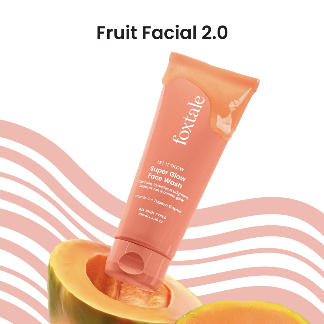 Foxtale Vitamin C Super Glow Face Wash with Papaya enzyme , 100 ml