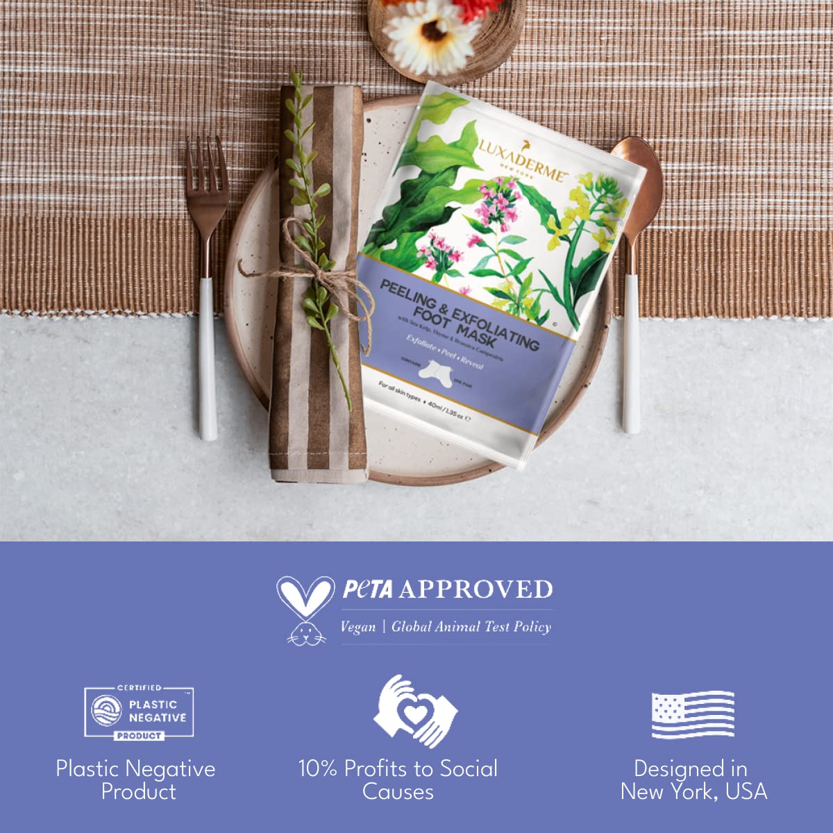 LuxaDerme Korean Peeling & Exfoliating Foot Mask for Baby Soft Feet, 40 ml