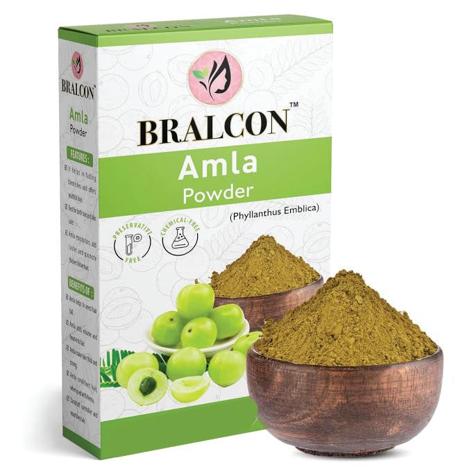 BRALCON Organic Amla, Reetha, Shikakai, Bhringraj, Hibiscus Powder Combo-500g (100g x 5 Pack)|Amla Powder, Reetha Powder, Shikakai Powder, Bhringraj Powder, Hibiscus Flower Powder for Hair & Skin Care