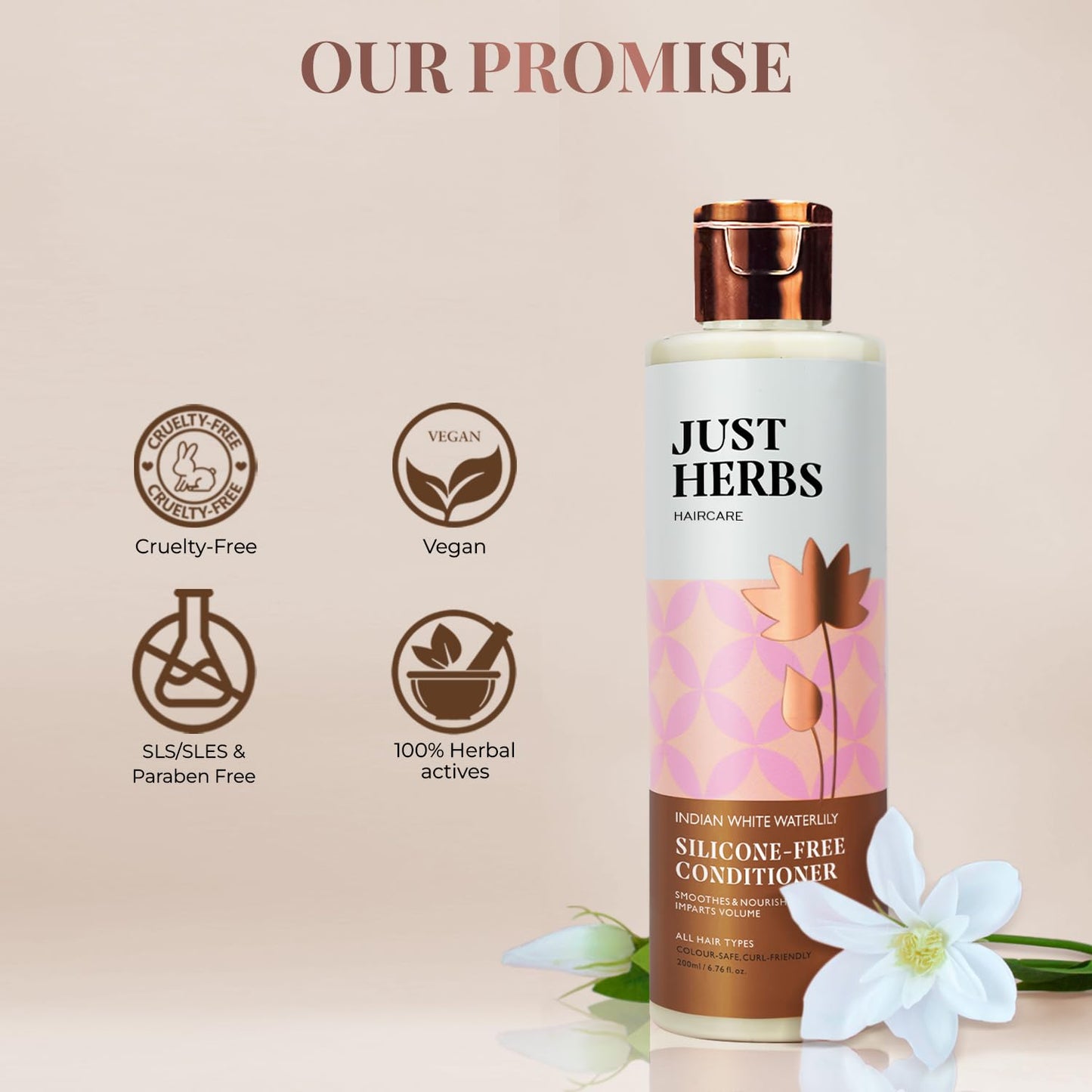 Just Herbs Kumuda Indian White Water Lily Conditioner , 200 ml