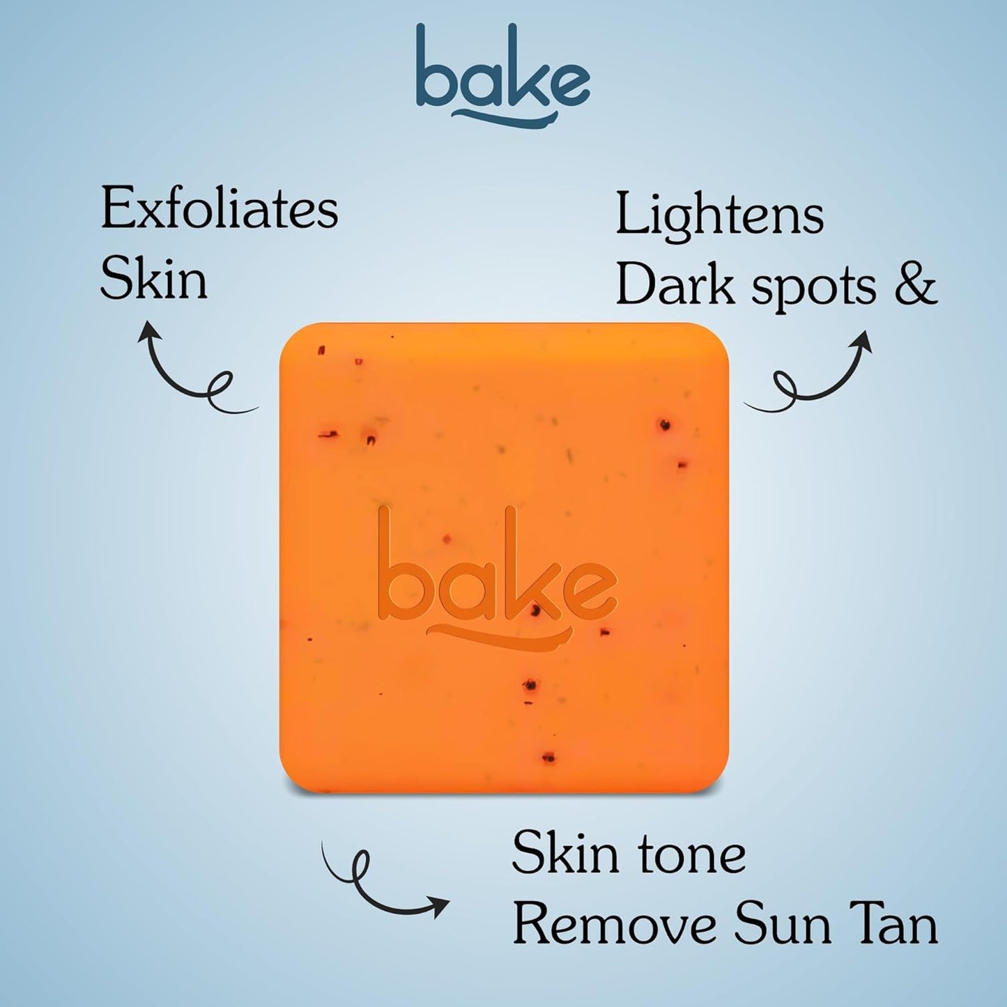 BAKE 2% Kojic Acid Scrub Treatment Soap (200 Gms) with Alpha Arbutin, Lactic Acid & Niacinamide | For Pigmentation, Dark Spots, Tan Removal, Brightens Underarms | Soap for Women & Men | 100g x 2