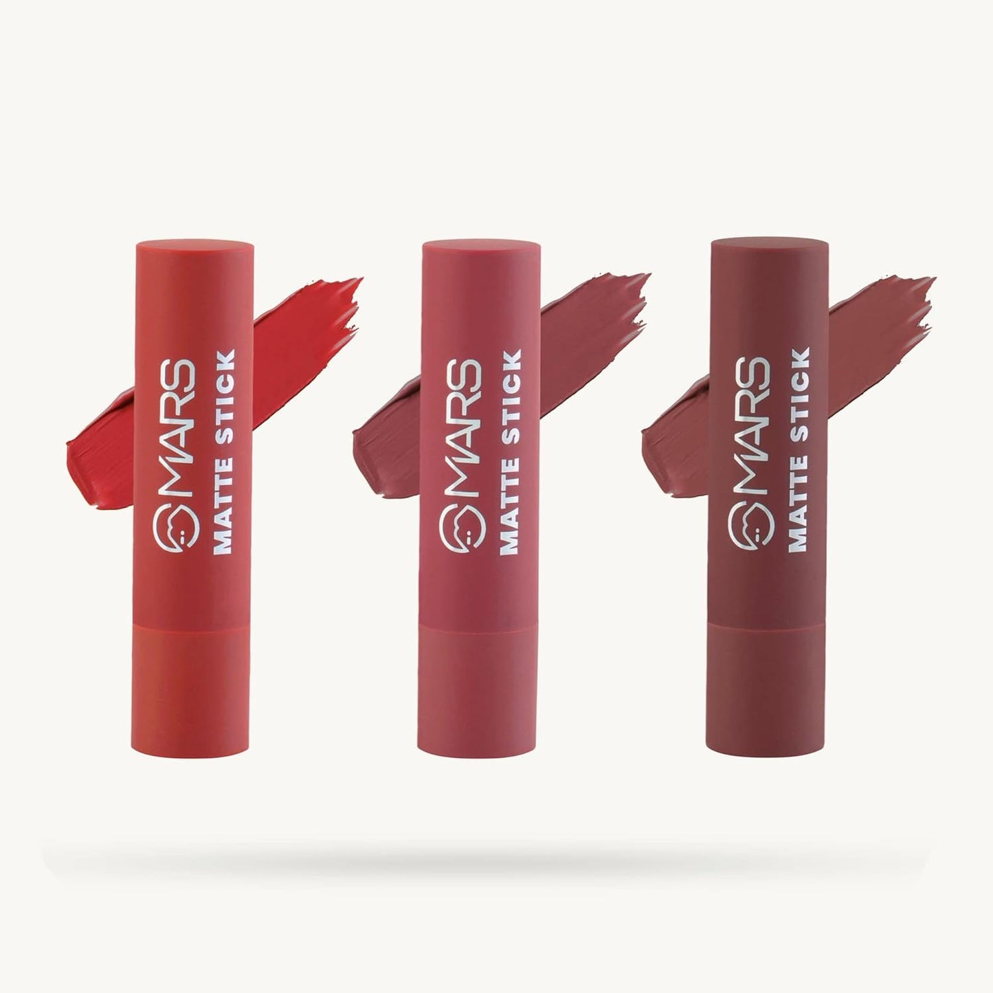 MARS Matte Box Set of 3 Lipsticks for Women, 01-Red & Maroon
