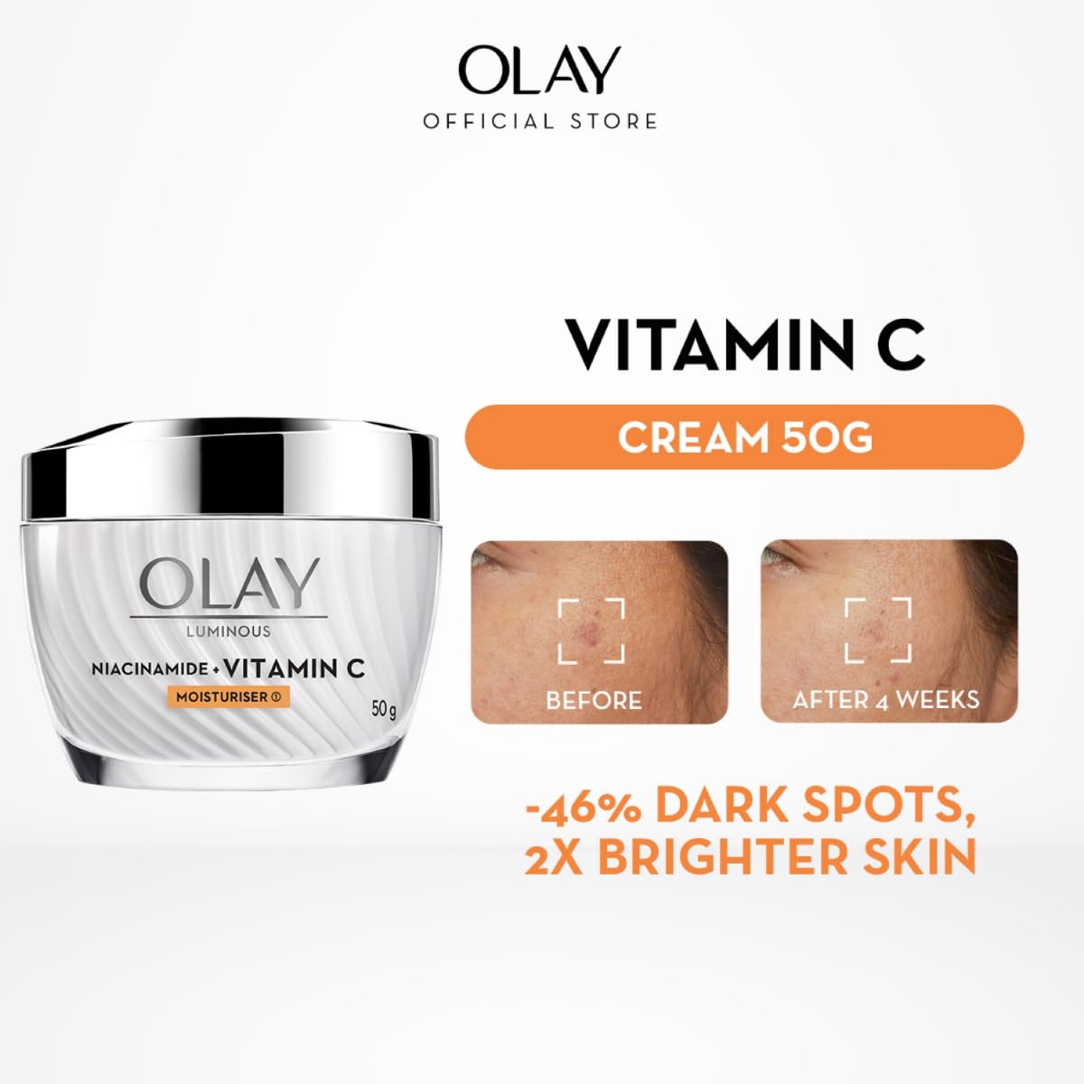 Olay Vitamin C Face Cream with Niacinamide, Normal, Oily, Dry & Combination Skin, 50 gm