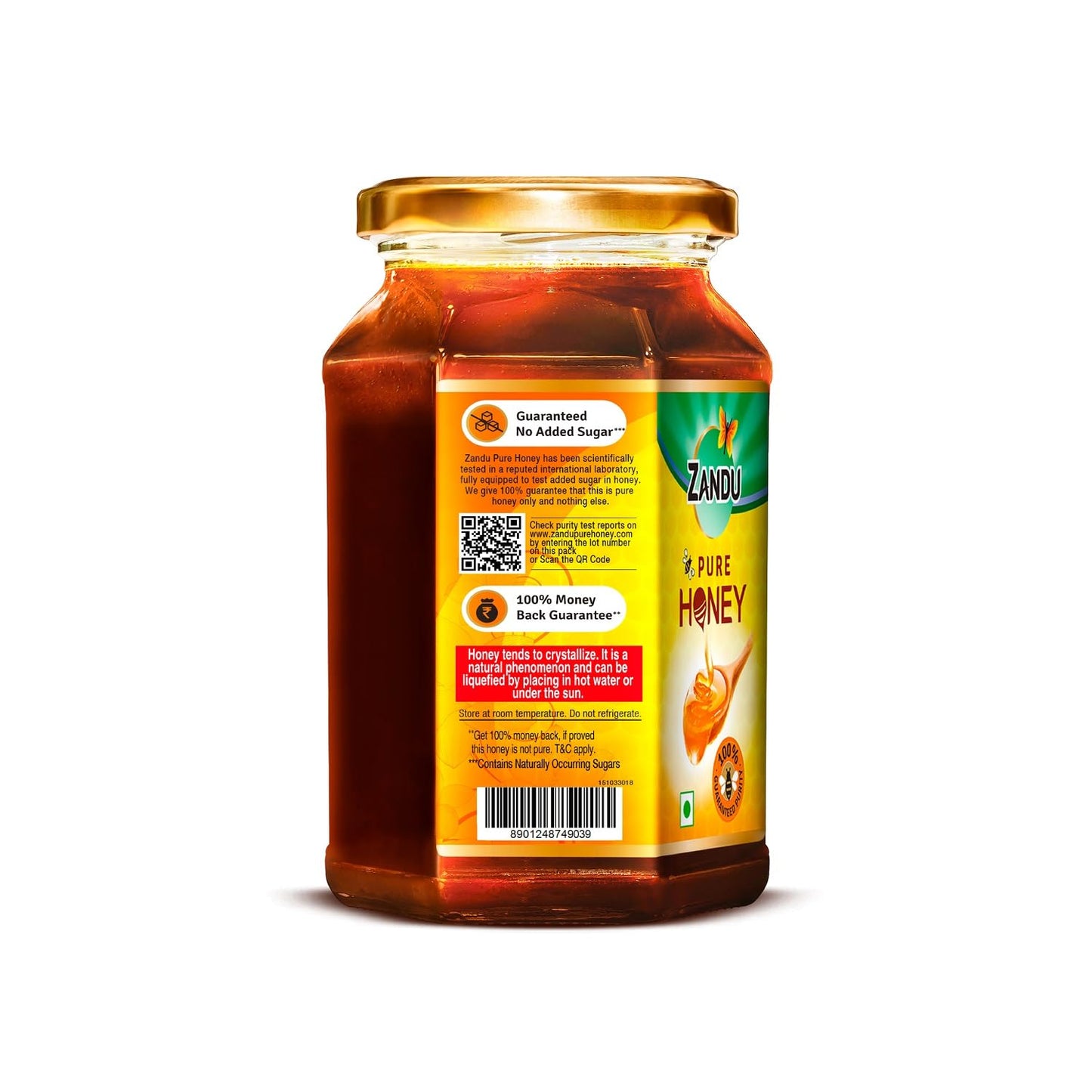 Zandu Pure Honey, No Added Sugar, 500gm