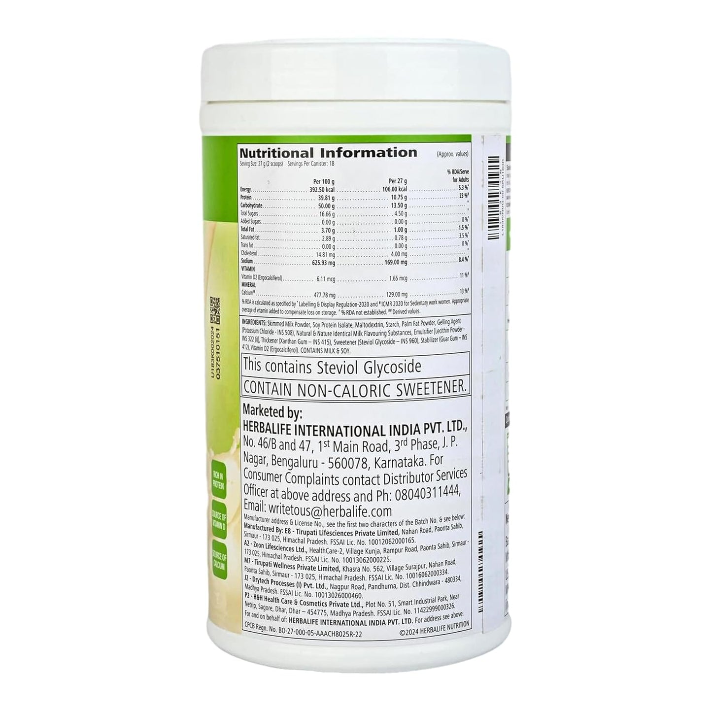 Herbalife Nutrition Weight Loss Combo | Formula 1 Mango Shake 500gm, Personalized Protein Powder 200gm, Afresh Energy Drink Lemon 50gm & ShakeMate 500gm