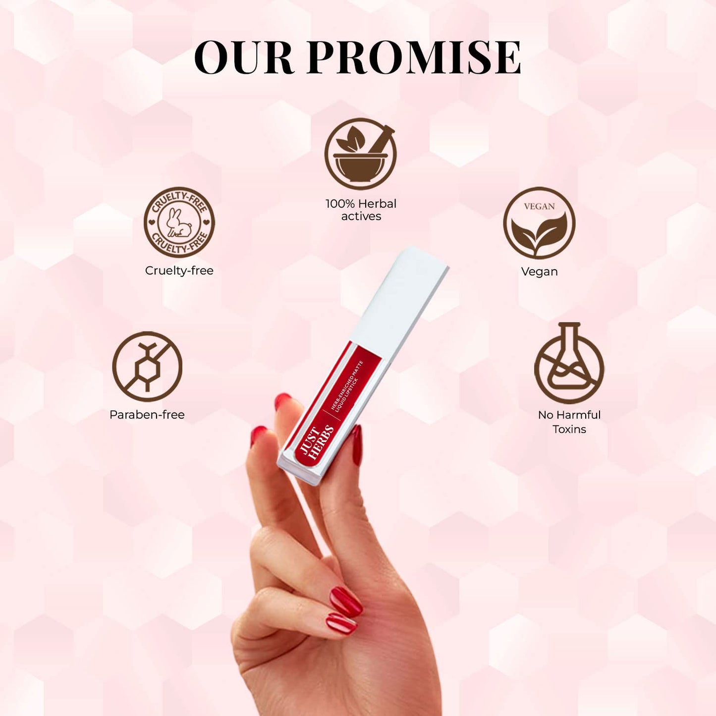 Just Herbs Ayurvedic Liquid Matte Lipstick Kit Set Of 5, Brights & Pinks, 5 ml (Pack of 2)