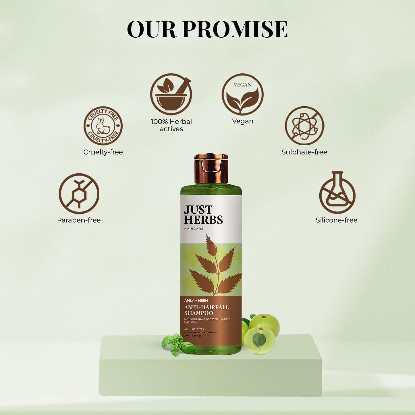 Just Herbs 8 In 1 Root Nourishing Amla Neem Hair Fall Control Shampoo, 200 ml