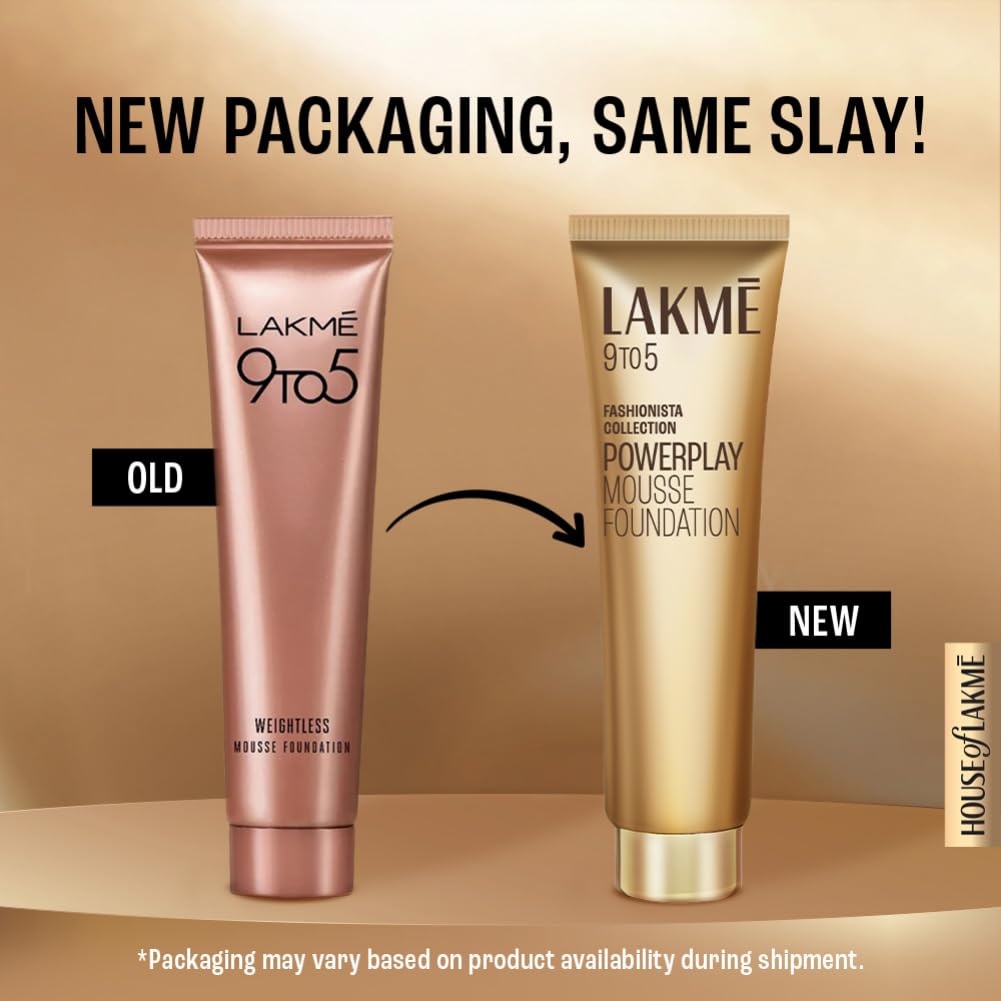 Lakme 9 To 5 Weightless Mousse Foundation, Beige Caramel, 25G Matte Finish, 6.25 g (Pack of 4)