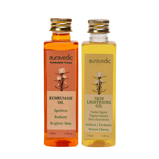 Auravedic Kumkumadi Tailam for face oil for glowing skin kumkumadi oil for Face and Pigmentation Face Serum, 100 ml 2 pack