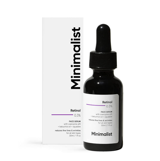 Minimalist 0.3% Retinol Face Serum For Anti Aging For Beginners | Night Face Serum - For Women & Men , 30 ml