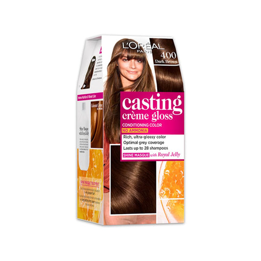 L’Oréal Paris Casting Creme Gloss Hair Color, Dark Brown 400, 87.5g+72 ml