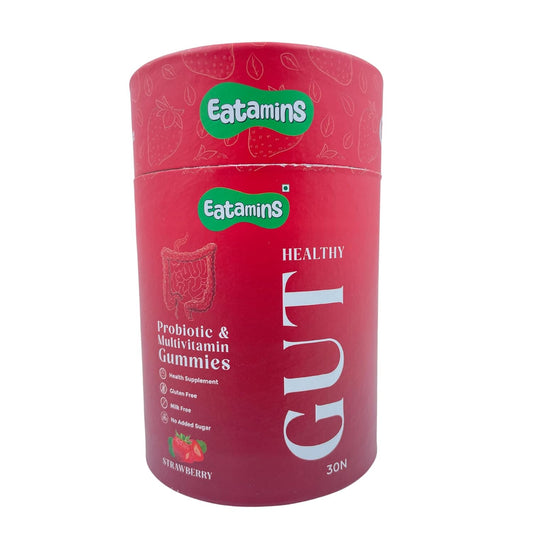 Eatamins Probiotic & Multivitamin Gummies – Strawberry Flavor, 30 Count