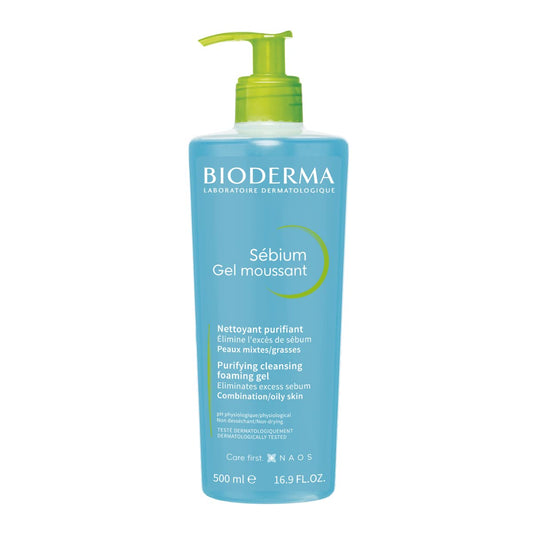 Bioderma Sebium Purifying Cleansing Foaming Gel - Combination to Oily Skin, 500 ml