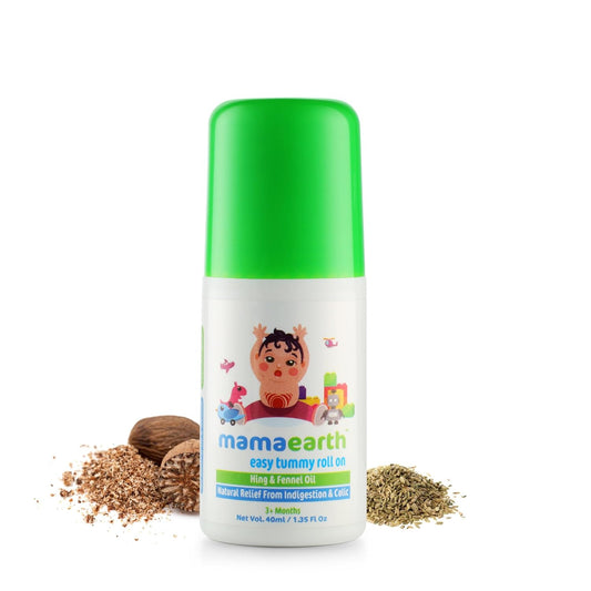 Mamaearth Easy Tummy Roll On for Colic & Gas Relief with Hing & Fennel Oil Contain Glycerin ,40ml (For external use)