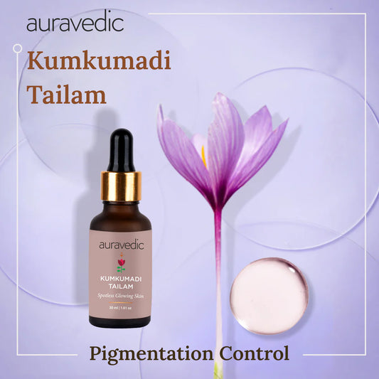 Auravedic Kumkumadi Tailam, Kumkumadi Face Oil for Glowing Skin, 30 ml