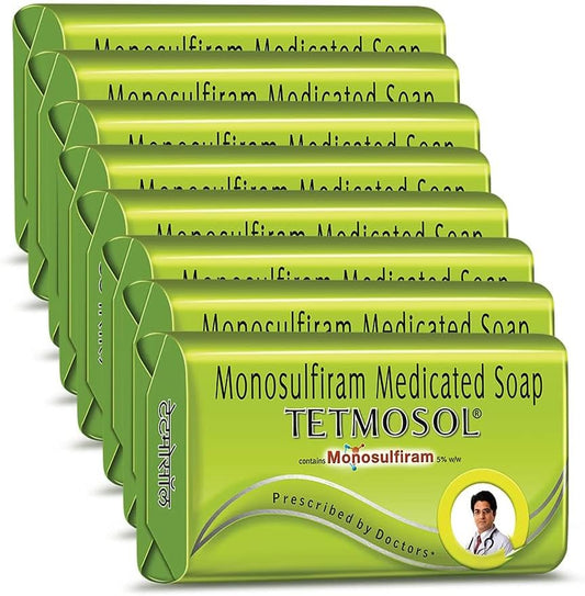 Tetmosol Medicated Soap, lime like fragrance, Pack of 8 (8x100 gm)