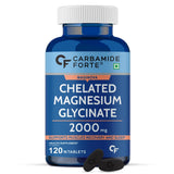Carbamide Forte Chelated Magnesium Glycinate Supplement 2000mg Per Serving | Supports Muscle Recovery & Better Sleep - 120 Veg Tablets