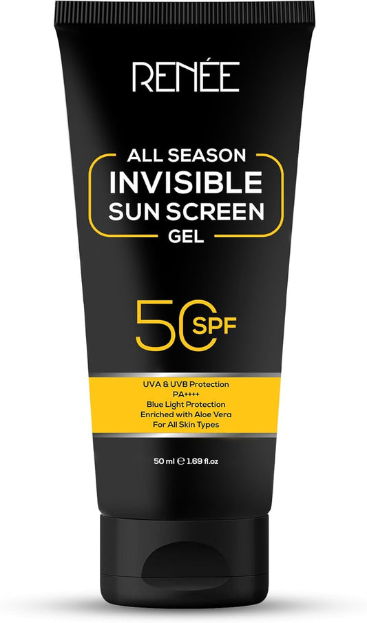 Renee All Season Invisible Sunscreen Gel,  Spf 50 Broad Spectrum Pa++++, 50 ml