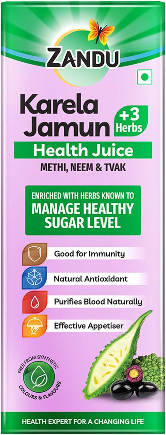 Zandu Karela Jamun Juice , With 3 Added Herbs Methi , Neem & Tvak, 1000 ml