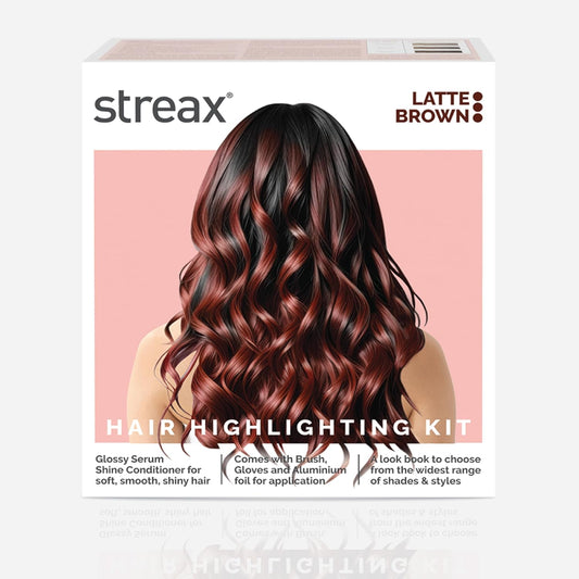 Streax Hair Colour Highlight Kit | Brown Hair Colour, Latte Brown