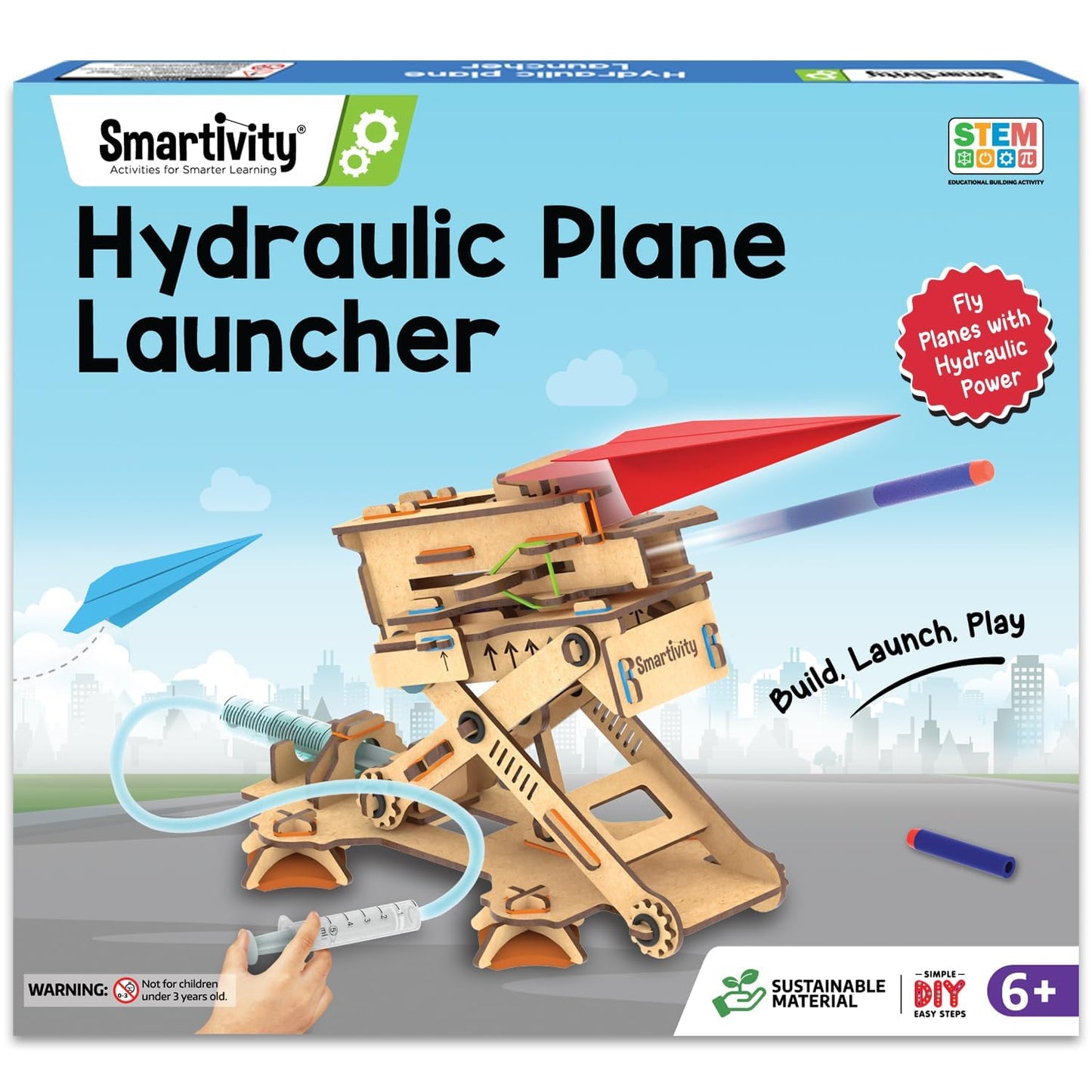 Smartivity 2in1 Hydraulic Aeroplane & Dart Launcher Toy for Kids 6-8-10-12-14 Years Old